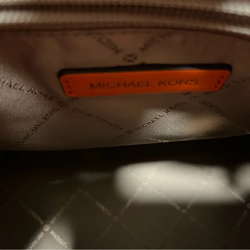 Michael Kors Orange Leather Satchel with Gold-Tone Hardware